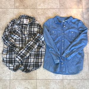 Two Button Down shirts. Size S and M.